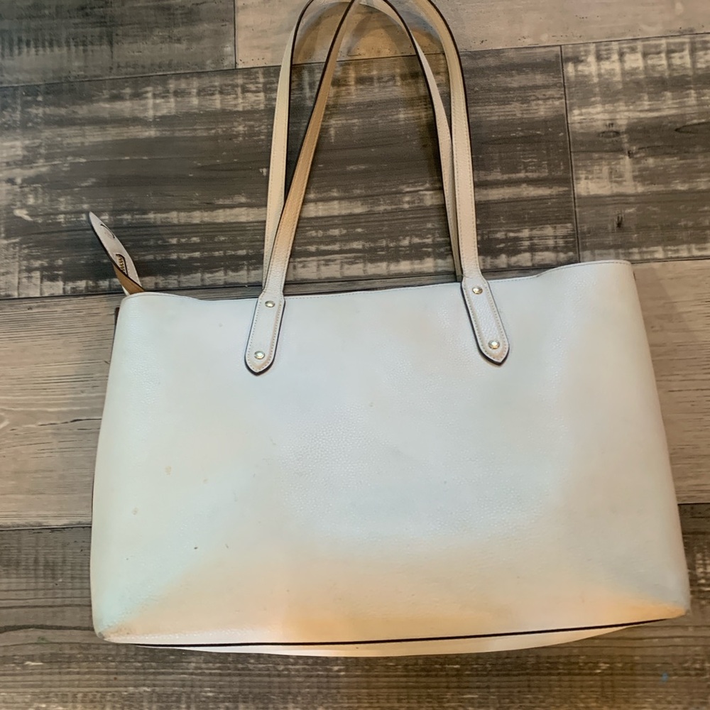 Coach Cream Leather Tote - Picture 2 of 7
